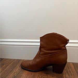 Frye Tan Leather Ankle Booties